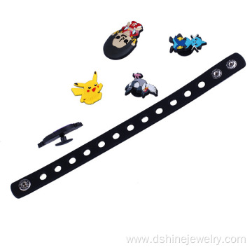 DIY Silicone Band With Charm Beads Wristband With Buckle